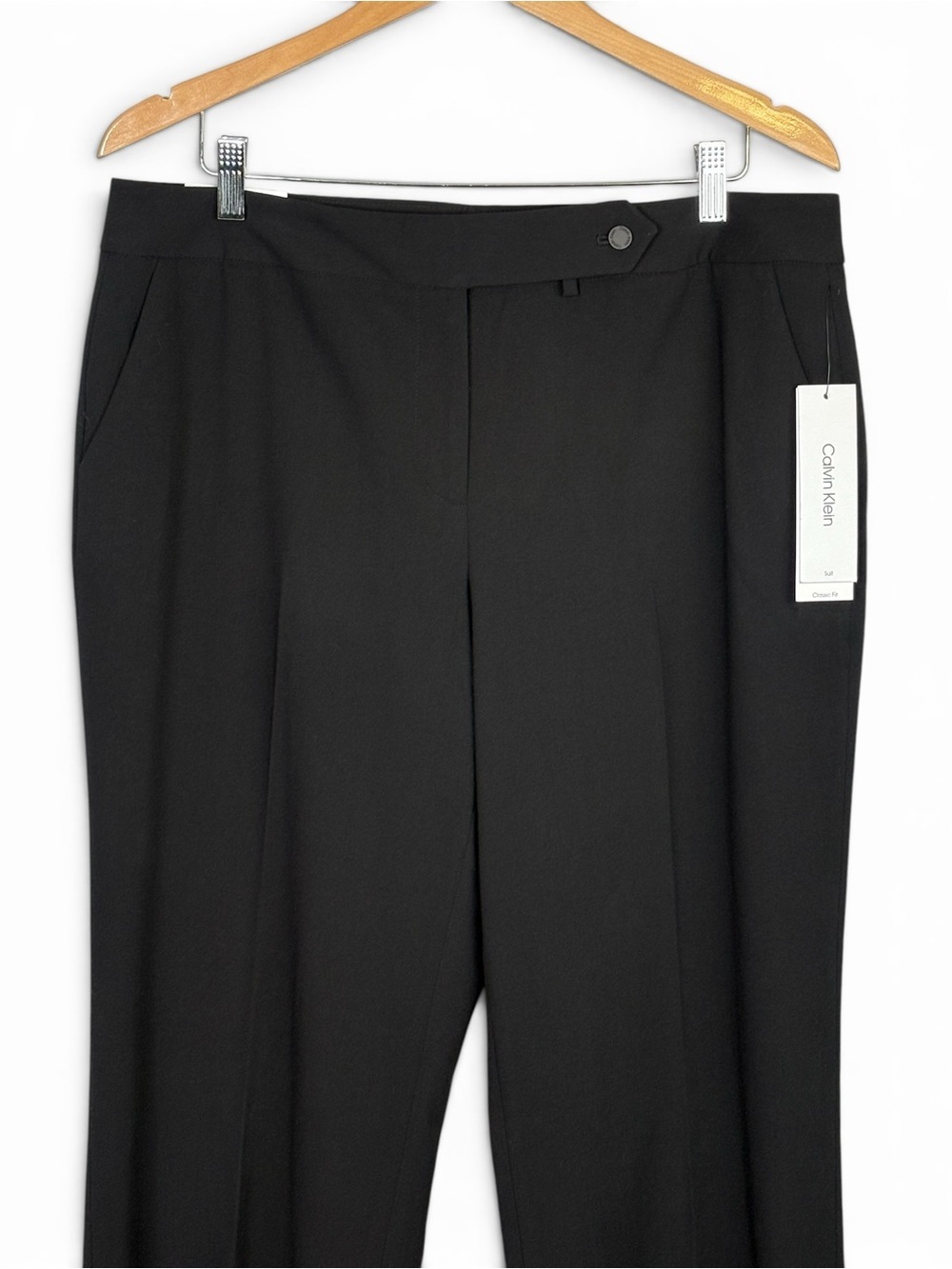 NWT Calvin Klein Classic Fit Suit Trouser Leg Pants Black 14 - Picture 2 of 13